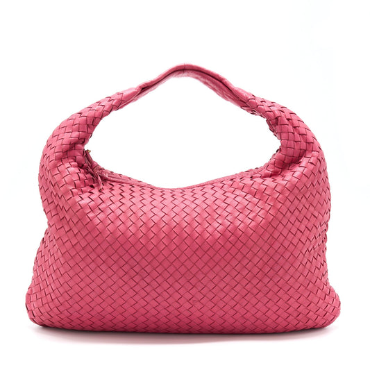Bottega Veneta Intercciato Hobo Purse Pink