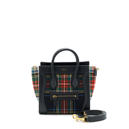 Celine Nano Luggage Purse Fabric/ Leather Multicolour