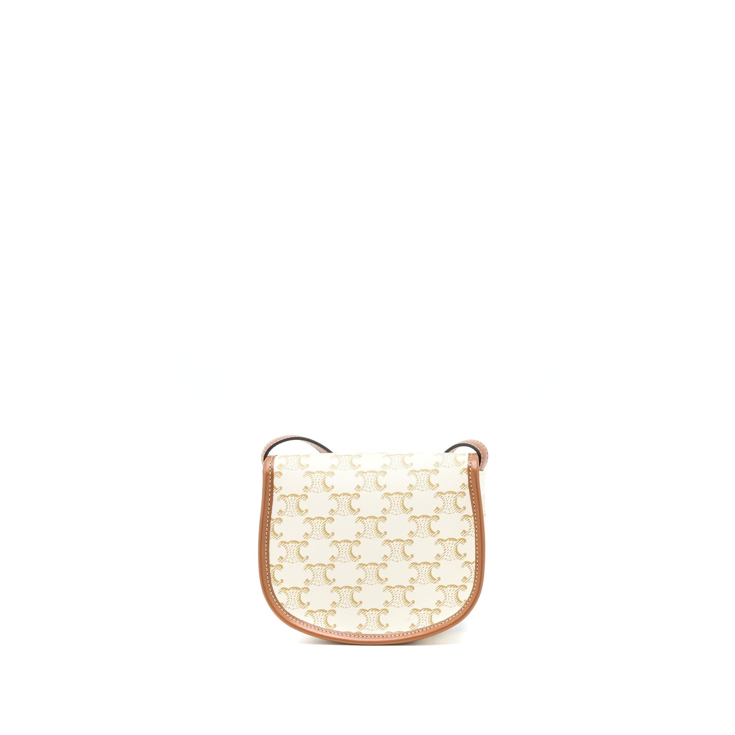 Celine Mini Besace Triomphe Canvas/Calfskin White