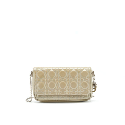 Dior Patent leather Wallet on Chain Light Grey Rovelle Bags