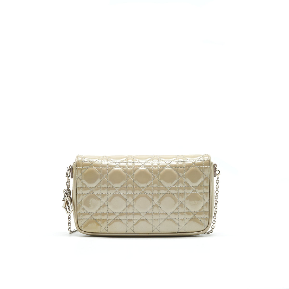 Dior Patent leather Wallet on Chain Light Grey Rovelle Bags