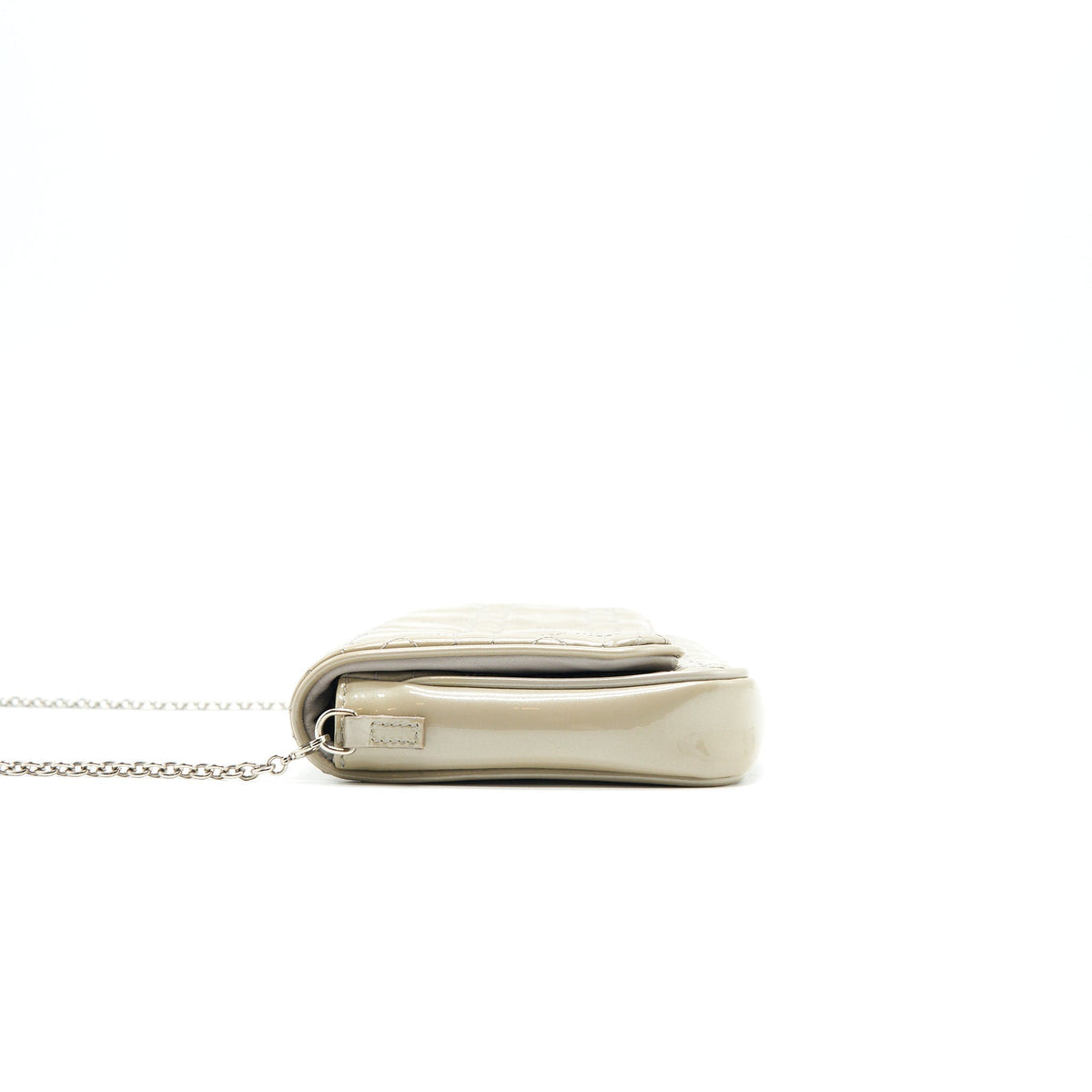 Dior Patent leather Wallet on Chain Light Grey Rovelle Bags