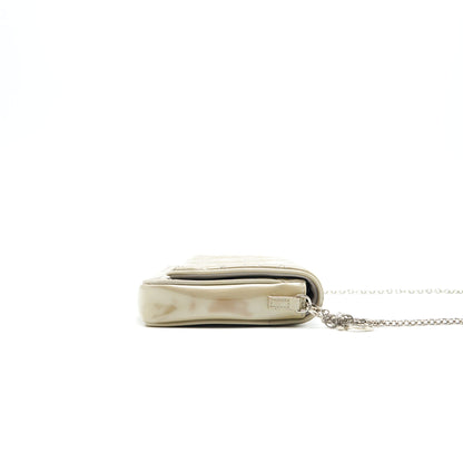 Dior Patent leather Wallet on Chain Light Grey Rovelle Bags
