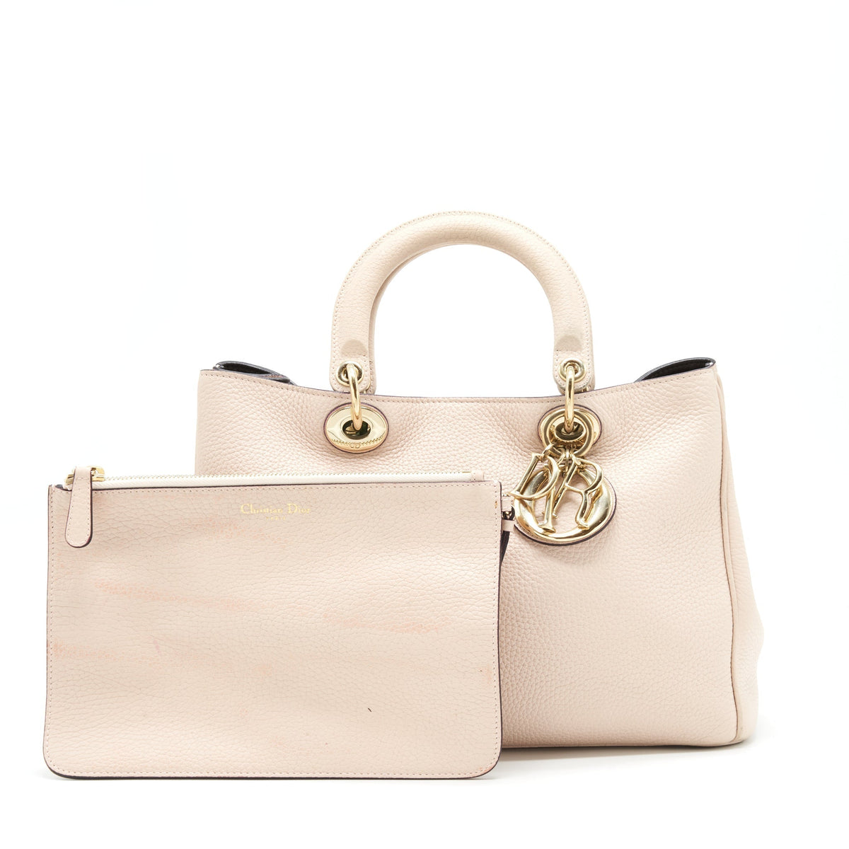 Dior Vip Diorissimo Tote Purse Grained Calfskin Beige Rovelle Bags