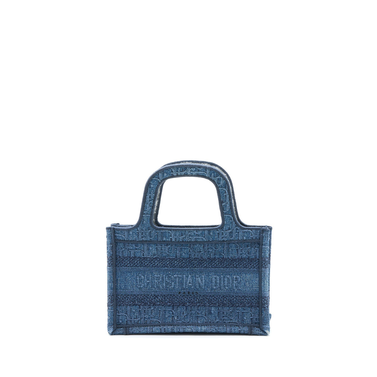 Dior Mini Book Tote Denim Blue Oblique Rovelle Bags