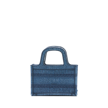 Dior Mini Book Tote Denim Blue Oblique Rovelle Bags