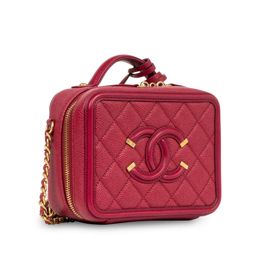 Chanel Vanity Caviar Gold Clutch Style 3 Rovelle Bags