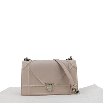 CHRISTIAN DIOR Diaroma Flap Grained Calfskin Leather Crossbody Bag Light Pink Rovelle Bags