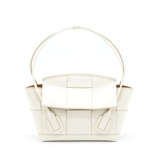 Bottega Veneta Arco Purse Calfskin White