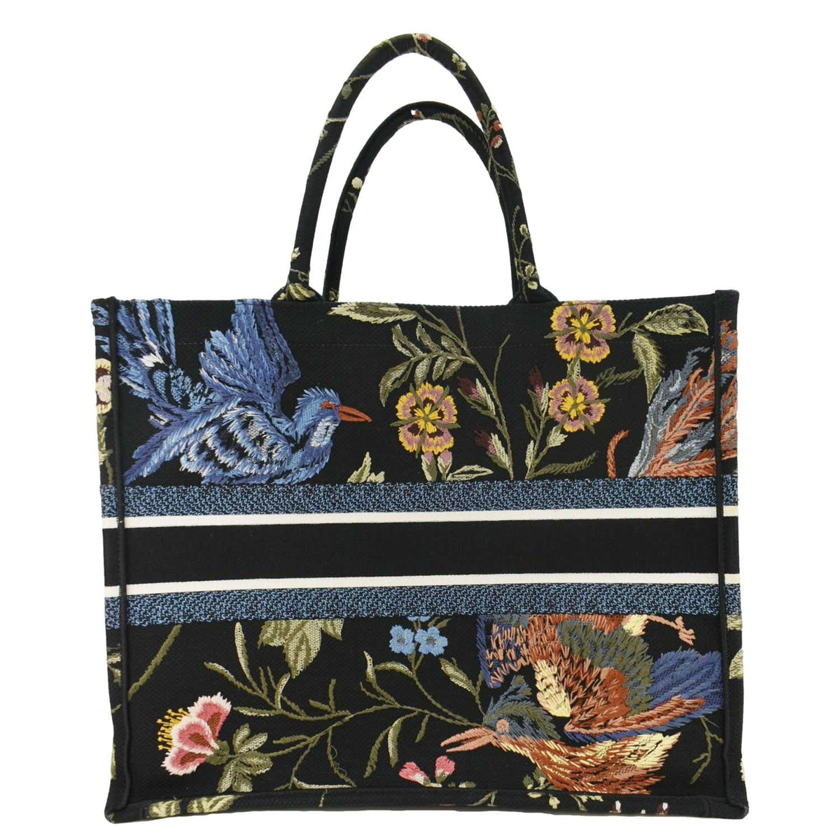 CHRISTIAN DIOR Book Embroidery Canvas Tote Bag Multicolor Rovelle Bags