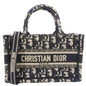 CHRISTIAN DIOR Book Mini Oblique Embroidery Canvas Shoulder Bag Blue Rovelle Bags