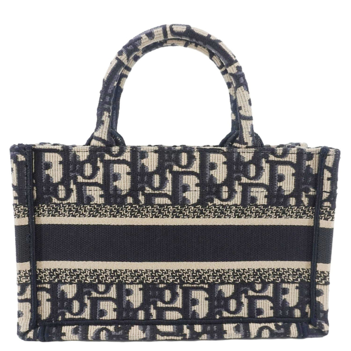 CHRISTIAN DIOR Book Mini Oblique Embroidery Canvas Shoulder Bag Blue Rovelle Bags