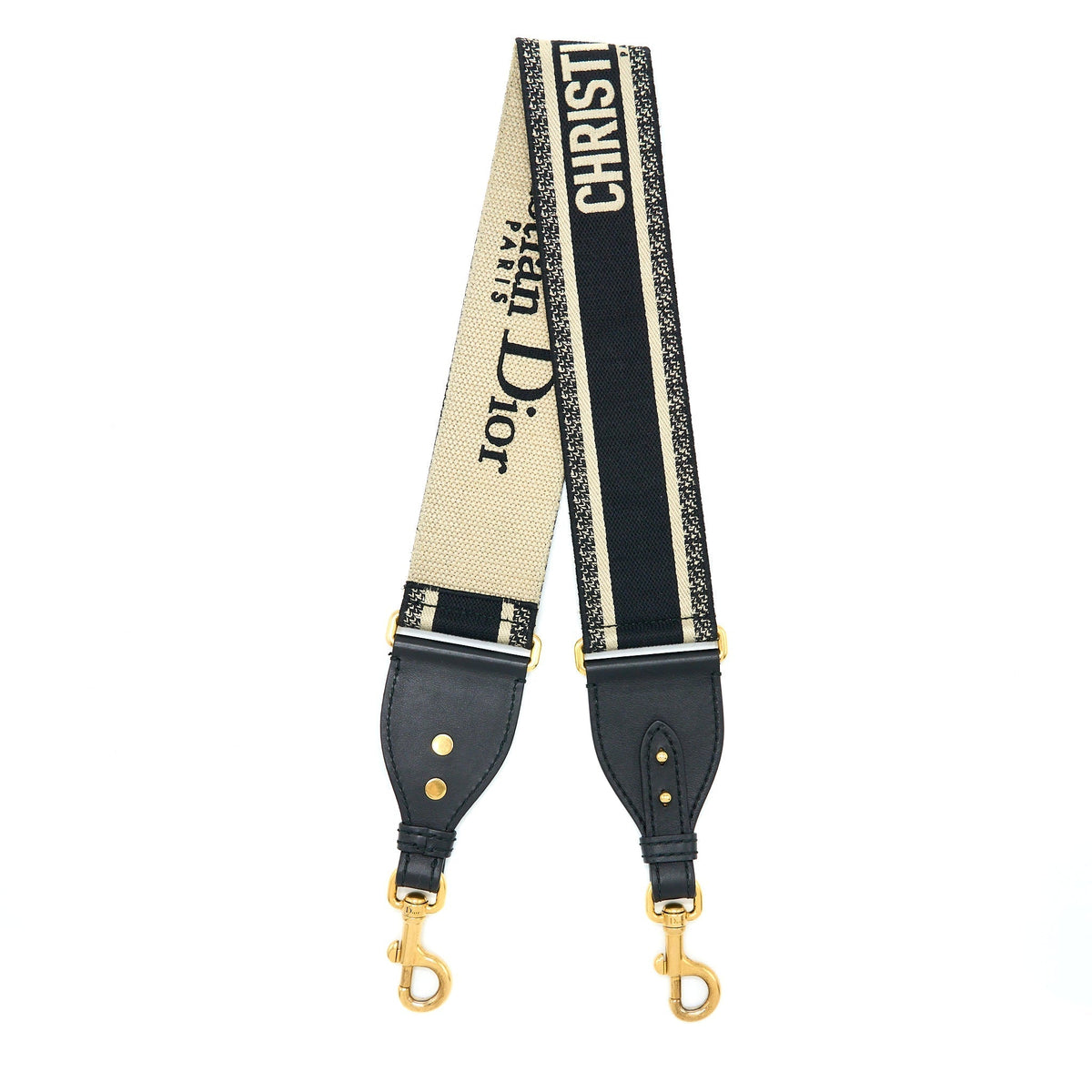 Dior Canvas Embroidered Shoulder Strap Black/White Rovelle Bags