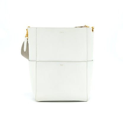 CELINE SANGLE BUCKET Purse WHITE