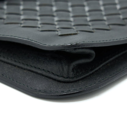 Bottega Veneta Men’s Pouch Intrecciate Black With Black Hardware