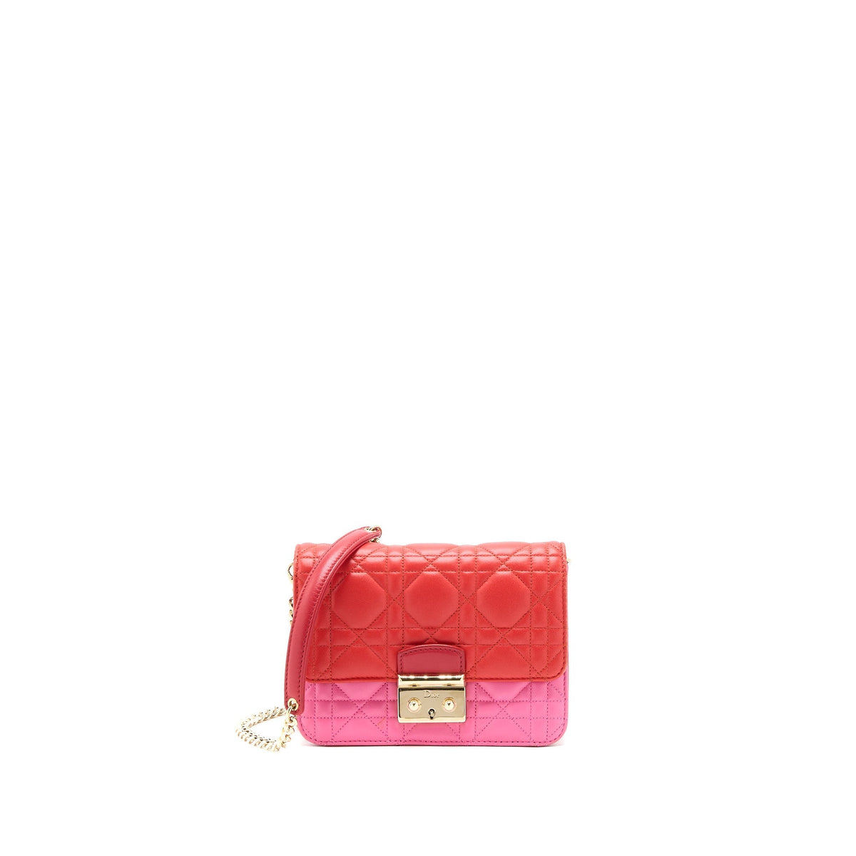 Dior Miss Dior Wallet on Chain Lambskin Red/Pink Rovelle Bags