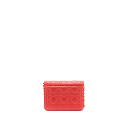 Dior Miss Dior Wallet on Chain Lambskin Red/Pink Rovelle Bags