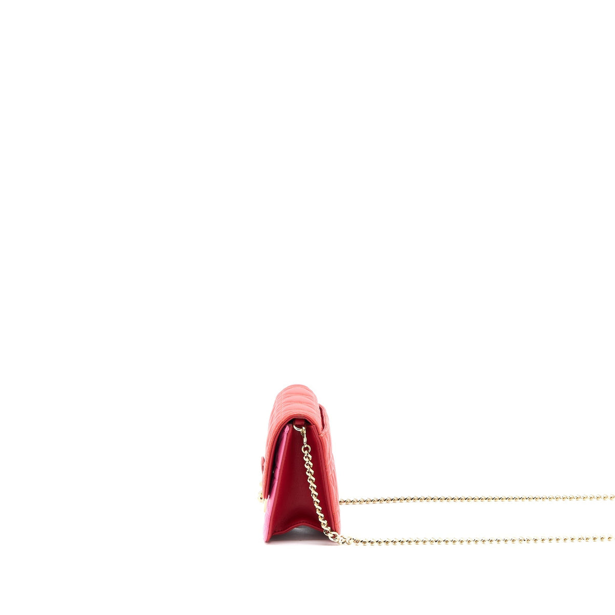 Dior Miss Dior Wallet on Chain Lambskin Red/Pink Rovelle Bags
