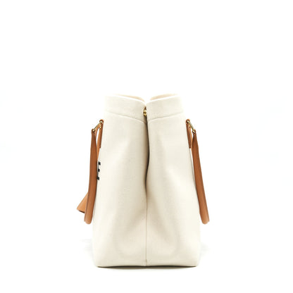 CELINE HORIZONTAL CABAS CELINE CANVAS CELINE PRINT CALFSKIN NATURAL /