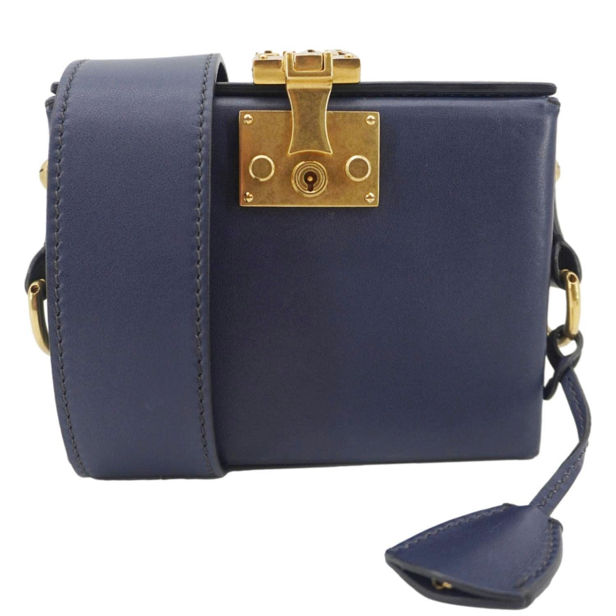 CHRISTIAN DIOR Dior Addict Lockbox Lambskin Leather Crossbody Bag Blue Rovelle Bags
