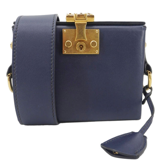 CHRISTIAN DIOR Dior Addict Lockbox Lambskin Leather Crossbody Bag Blue Rovelle Bags