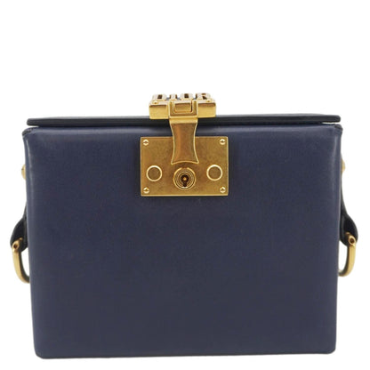 CHRISTIAN DIOR Dior Addict Lockbox Lambskin Leather Crossbody Bag Blue Rovelle Bags