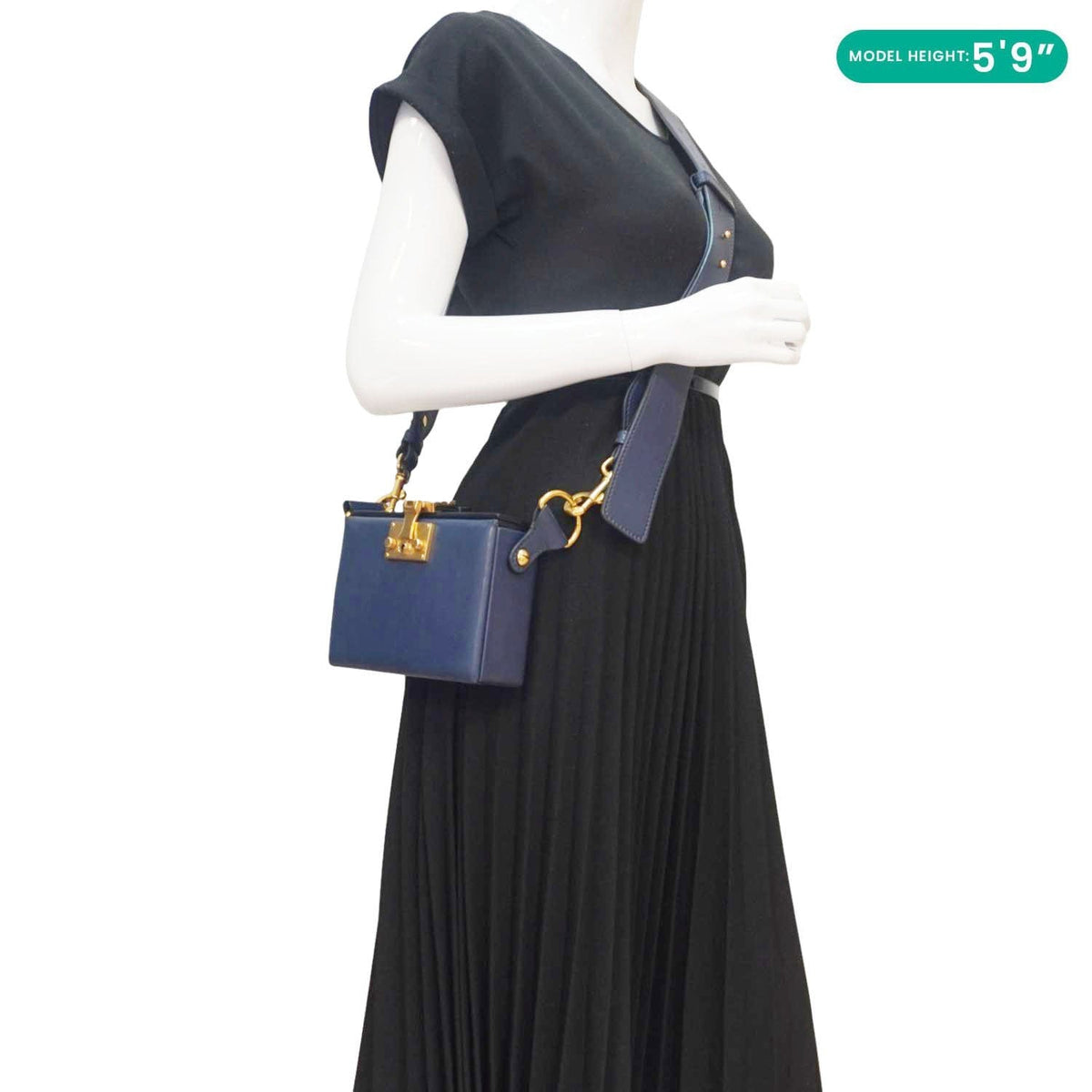 CHRISTIAN DIOR Dior Addict Lockbox Lambskin Leather Crossbody Bag Blue Rovelle Bags