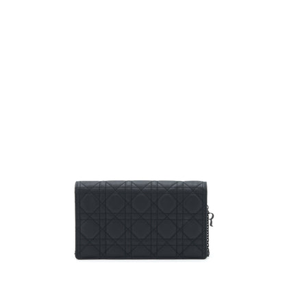 Dior Lady Dior Pouch Ultramatte Cannage Calfskin Black Hardware Rovelle Bags