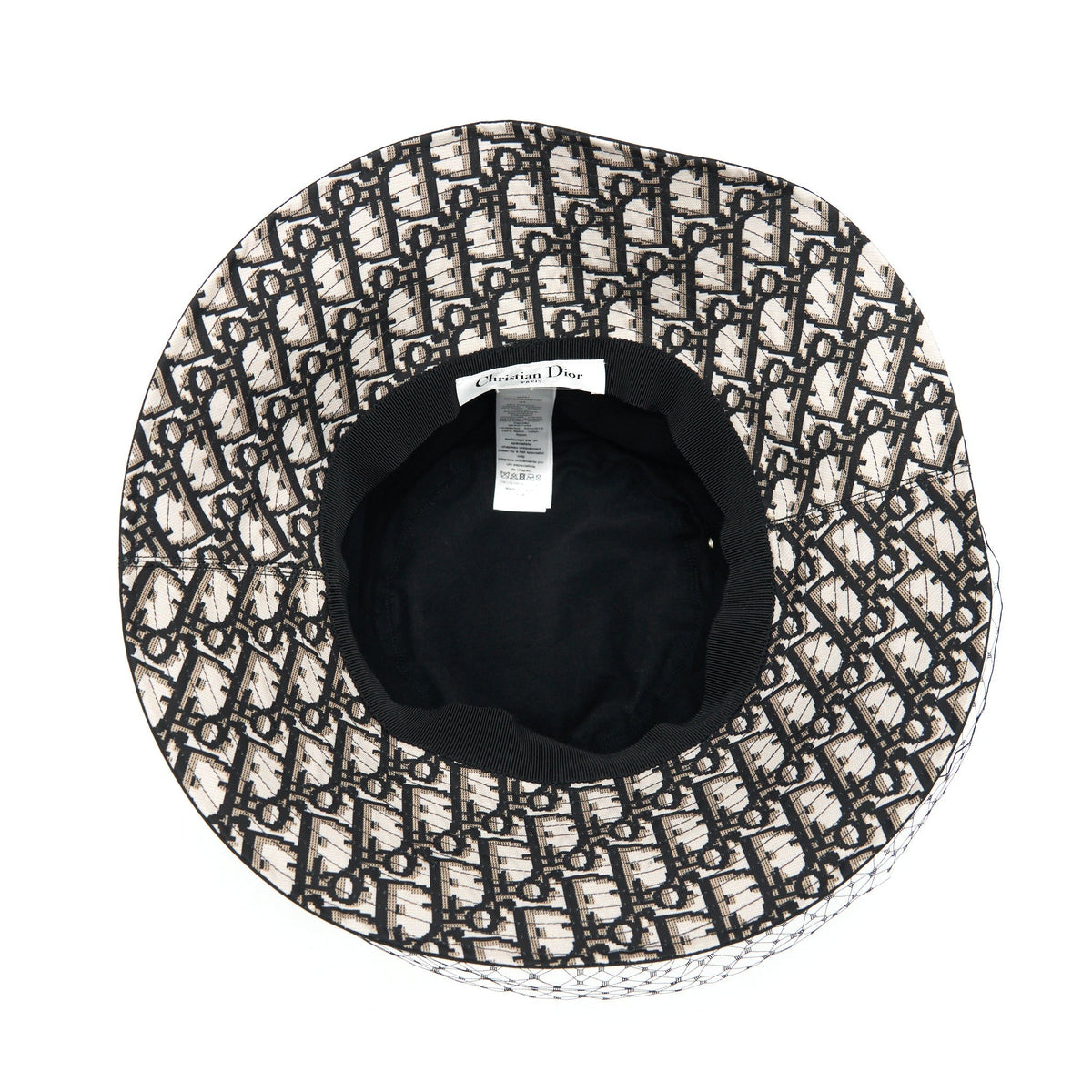 Dior Size 57 Teddy-D Brim Bucket Hat With Veil Rovelle Bags