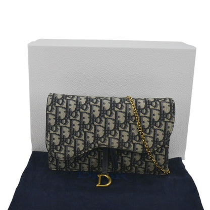 CHRISTIAN DIOR Saddle Oblique Jacquard Pouch Crossbody Bag Navy Blue Rovelle Bags