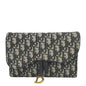 CHRISTIAN DIOR Saddle Oblique Jacquard Pouch Crossbody Bag Navy Blue Rovelle Bags