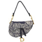 CHRISTIAN DIOR Saddle Reverse Embroidered Toile Hobo Bag Blue Rovelle Bags