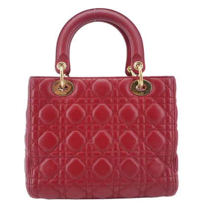 CHRISTIAN DIOR Lady Dior Medium Cannage Leather Crossbody Bag Red Rovelle Bags