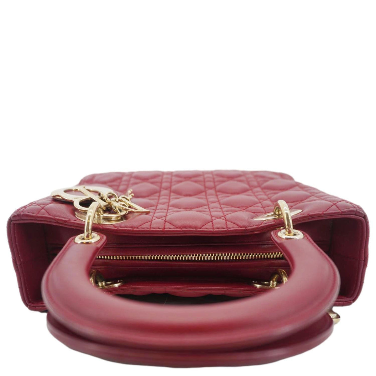 CHRISTIAN DIOR Lady Dior Medium Cannage Leather Crossbody Bag Red Rovelle Bags