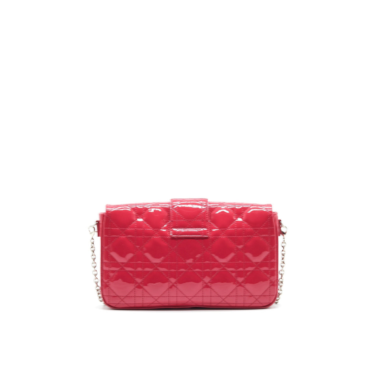 Christian Dior New Lock Pouch Purse Cannage Patent Leather Rovelle Bags