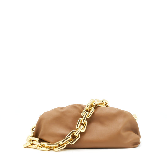 Bottega Veneta Chain Pouch Calfskin Camel