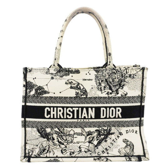 Christian Dior Book Zodiac Embroidery Canvas Tote Bag Latte Rovelle Bags