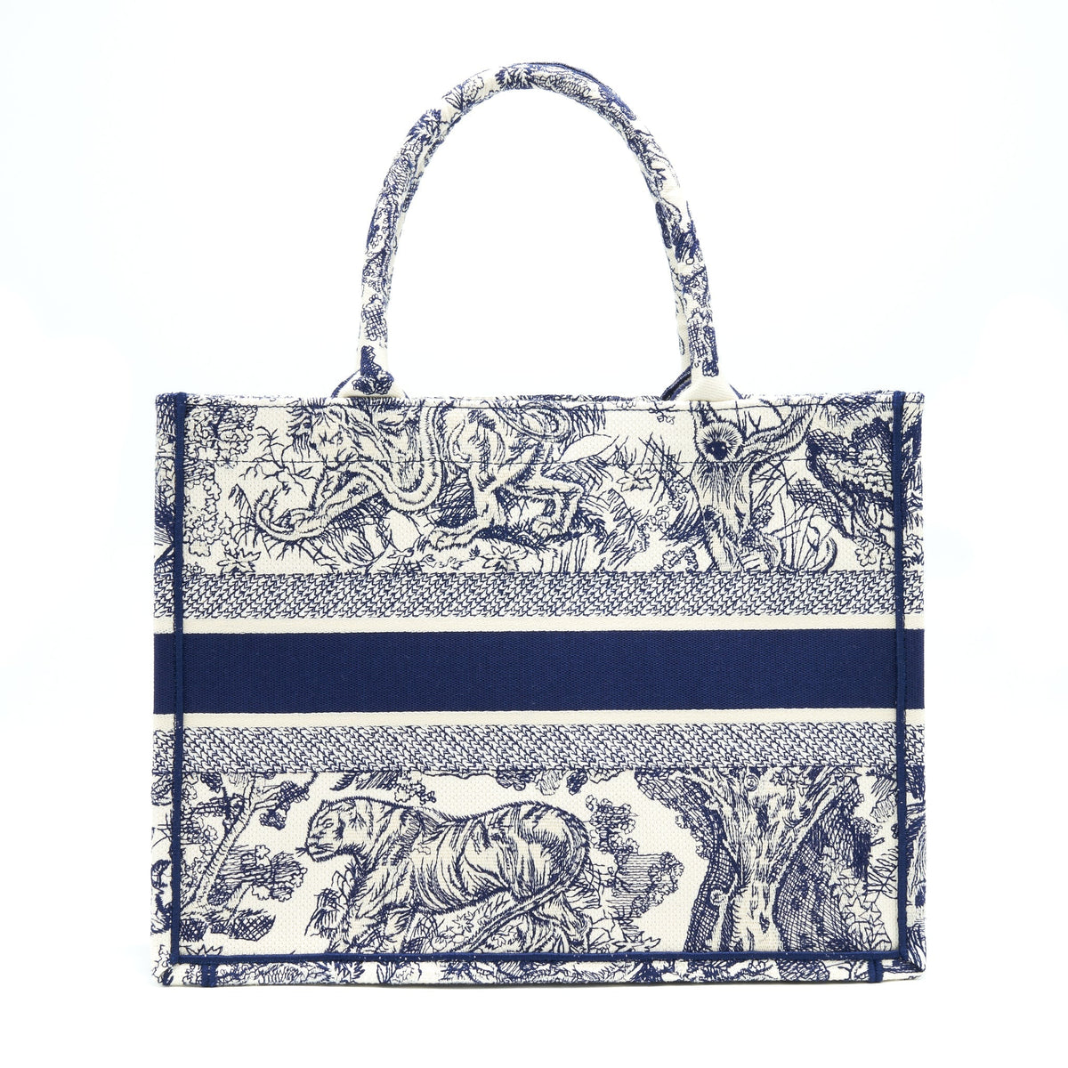 Dior Small Book Tote Toile De Jouy Navy Rovelle Bags