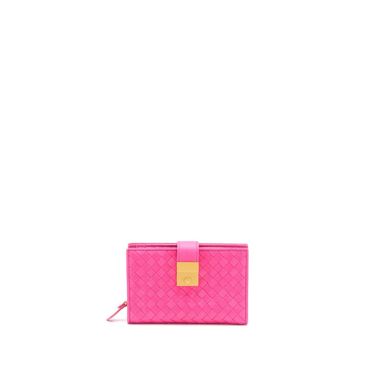 Bottega Veneta Fold Wallet Nappa Pink