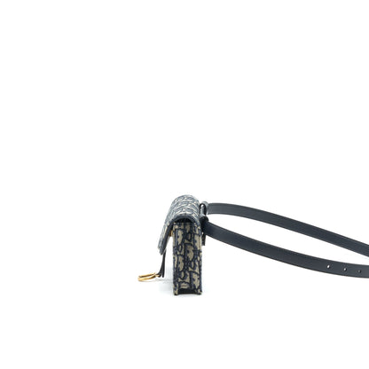 Dior Saddle Belt Pouch Blue Oblique Jacquard Rovelle Bags