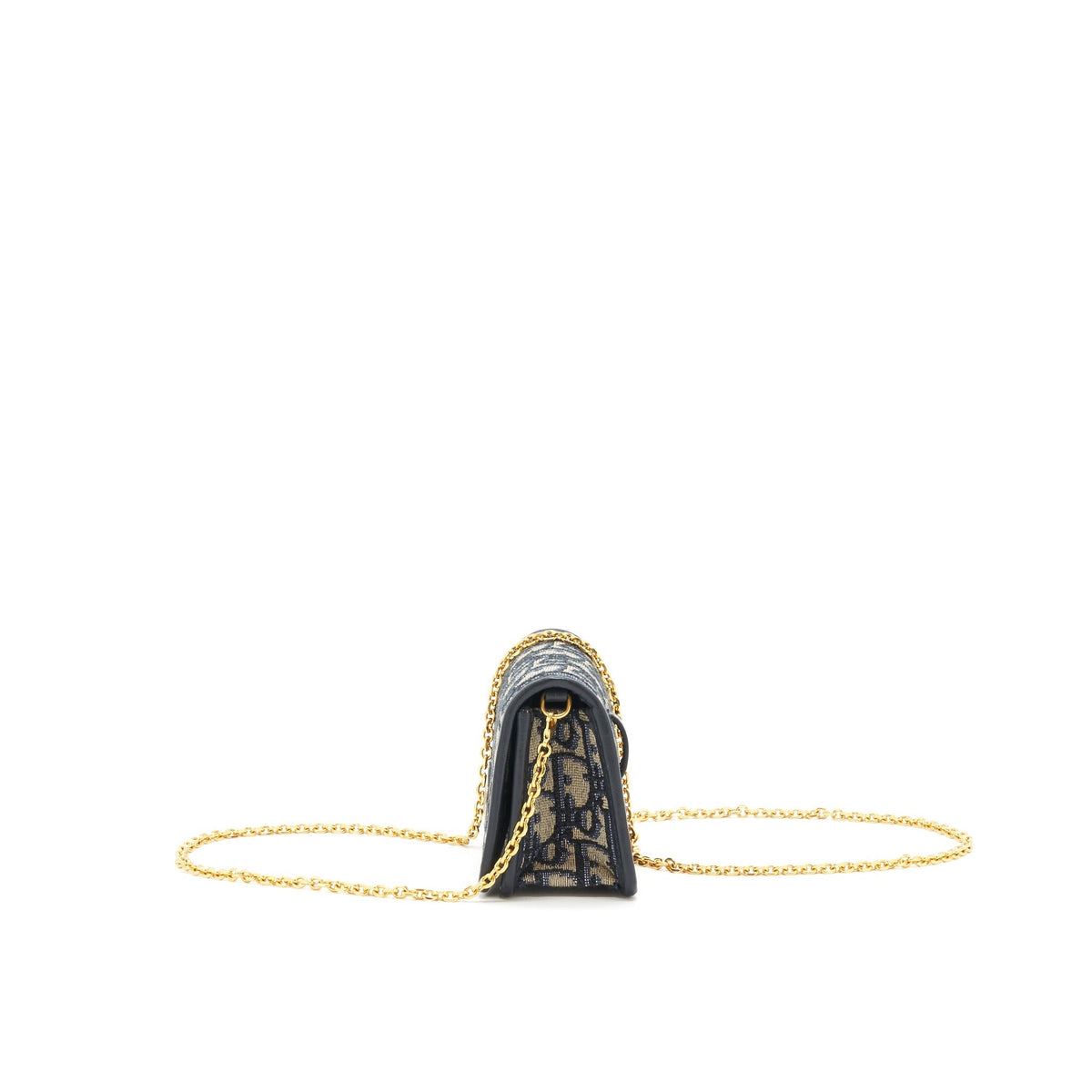 Dior 30 Montaign Nano pouch with Chain Blue Oblique jacquard Rovelle Bags
