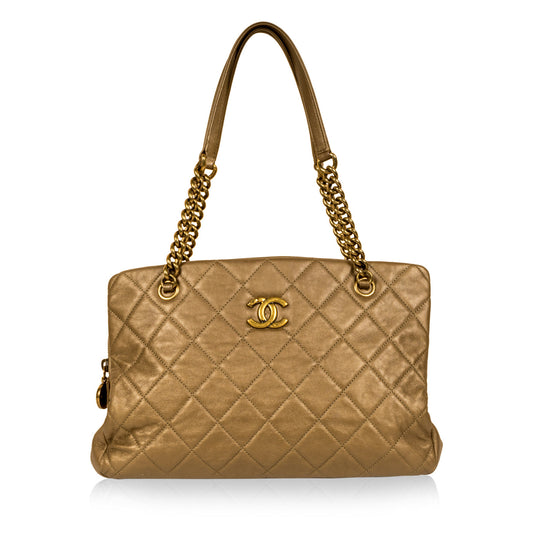 Chanel Metallic Gold Shoulder Bag Rovelle Bags
