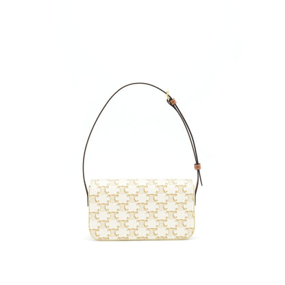 Celine Triomphe Mini Purse Calfskin White