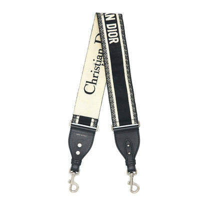 Dior Canvas Embroidered Shoulder Strap Black/White Rovelle Bags