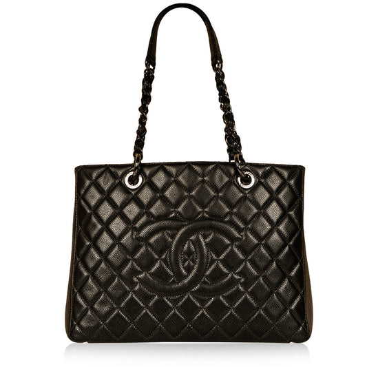 Chanel Timeless Caviar Silver Tote Bag Style 7 Rovelle Bags