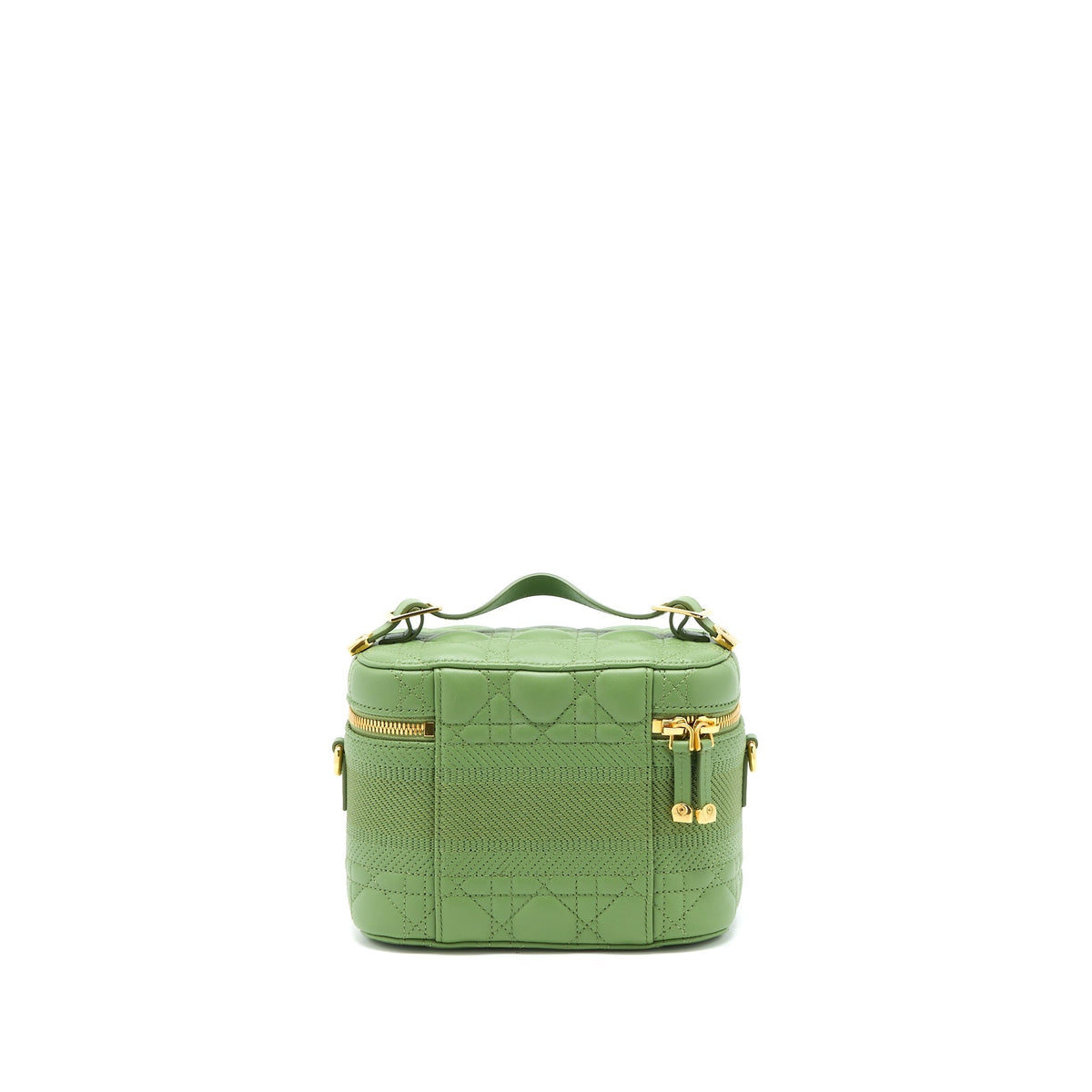Dior Small Diortravel Vanity Case Cannage Lambskin Green Rovelle Bags