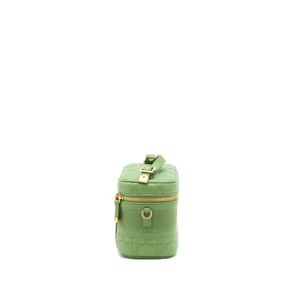 Dior Small Diortravel Vanity Case Cannage Lambskin Green Rovelle Bags