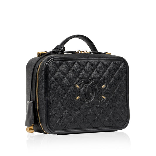 Chanel Vanity Caviar Black Clutch Style 11 Rovelle Bags