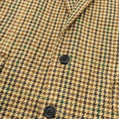 Celine Size 34 Houndstooth Blazer Wool Brown/Green