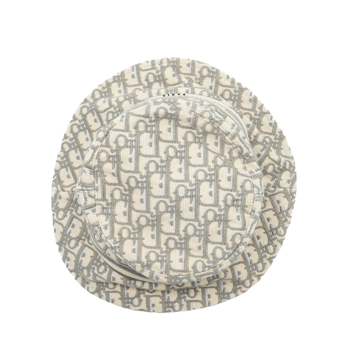 Dior Size 57 Oblique Small Brim Bucket Hat White/Gray Rovelle Bags